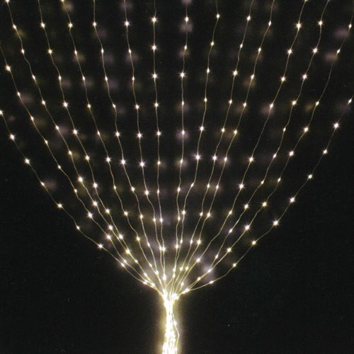 LED 400구 반딧불 커튼 전구 (2.8M X 2M)투명선/백색 (H330237)점멸/무점멸 겸용 (연결안됨)